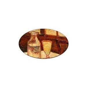  Still Life with Absinthe By Vincent Van Gogh Oval Magnet 