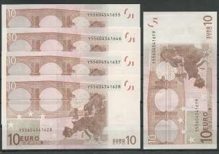   Banknote Greece 2002 (Y) with Trichet signature UNC 5 in a row.  