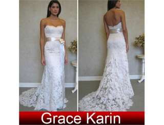 2012 New Stock Ivory/white lace Wedding dress bridal gown Prom bust42 
