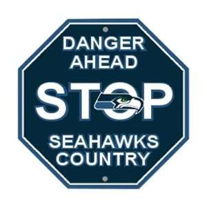   Plastic Stop Sign Danger Ahead Seahawks Country