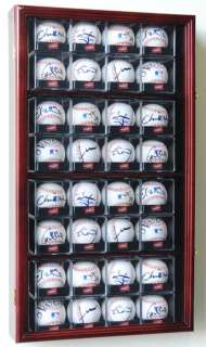 32 Baseball Arcylic Cubes Display Case Cabinet w/ door  