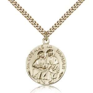  Gold Filled Sts. Cosmos & Damian Pendant Jewelry