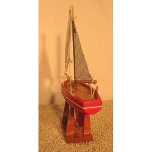  Model Boat, Sailboat, Red, Water Functional Model #8014 