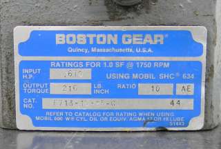 BOSTON GEAR 700 SERIES F713 10 B5 G GEAR DRIVE SPEED REDUCER USED 