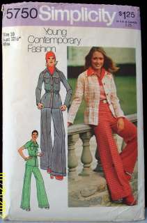 Vintage Simplicity Sewing Pattern#5750,Womens Shirt Jacket & Pants 
