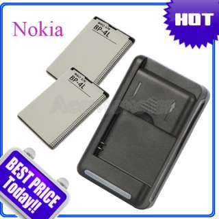 2xBP 4L battery+ Charger For Nokia E52 E55 E61i E63 E71  