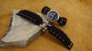 Titanium Paracord Survival Watch Band with Adjustable Link  