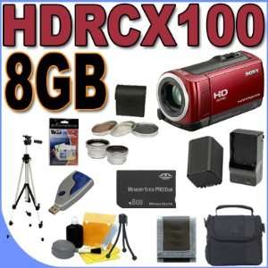 Sony HDR CX100 AVCHD 8GB Flash Memory w/ 10x Optical Zoom HD Camcorder 