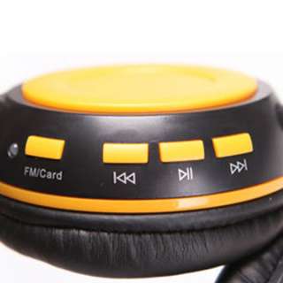   Card Headphone Headset Stereo  Player Wiht FM Radio Yellow  