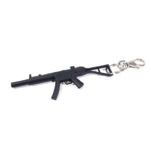  Airsoft MP5 Rifle Metal Black Key Chain