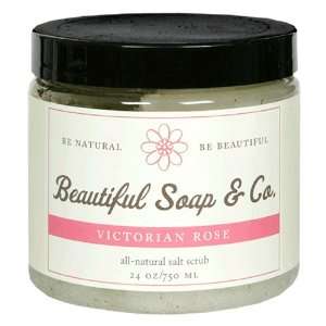   & Co. All Natural Salt Scrub, Victorian Rose, 24 oz (750 ml): Beauty