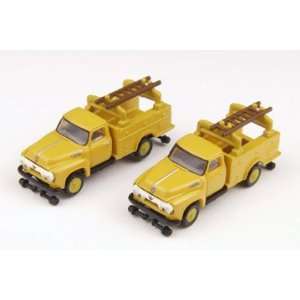  N 1954 Ford F 350 Utility Truck, Chrome Yellow (2) Toys 