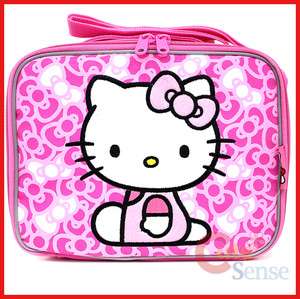 Sanrio Hello Kitty School Lunch Bag / Insulated Snack Box :Pink Bows 