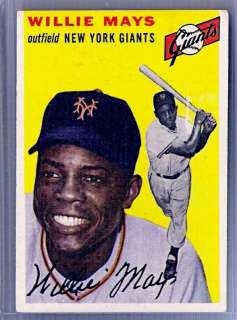1954 TOPPS WILLIE MAYS NY GIANTS CARD # 90 BV. $800  