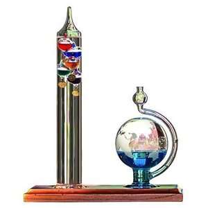 Chaney 795 Galileo Weather Thermometer with Globe Barometer and Wooden 