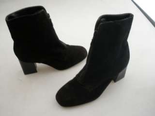 PREVIA SUEDE LEATHER UPPER ANKLE BOOT FRONT ZIPPER SIZE 7B  
