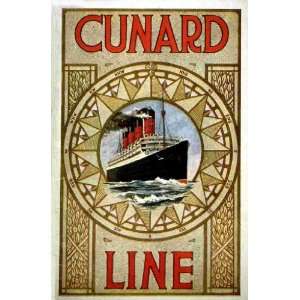  Cunard Line Advertising Large Poster Print: Home & Kitchen