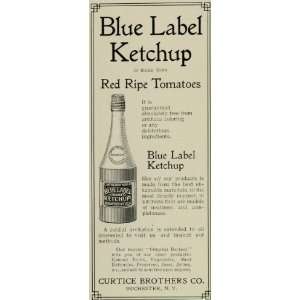 1905 Ad Curtice Brothers Blue Label Tomato Ketchup Condiment Sauce 