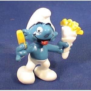  The Smurfs Smurf Eating Fries Pvc Figure: Toys & Games