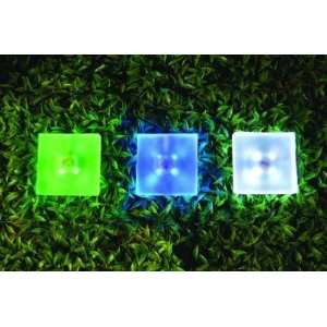 Multi Color Lighted Glass Blocks w Adapter   3 Pc Set:  