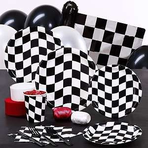 CHECKED FLAG BLACK WHITE PARTY PACK FOR 16 Racing  