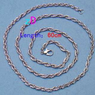 N8102 Lot 2pcs Fashion Style Mens Cool Silver Plated Chain Necklace 