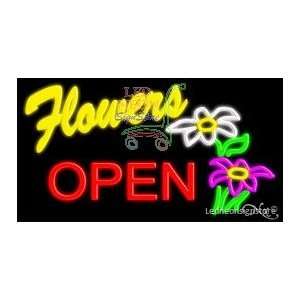   Flowers Open Neon Sign 20 Tall x 37 Wide x 3 Deep: Everything Else
