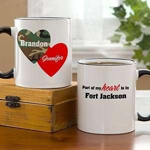    Personalized Military Coffee Mugs   Hearts & Camo: Home & Kitchen