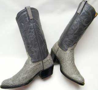 MEN BRAHMA GREY ELEPHANT COWBOY WESTERN BOOTS SZ 8D 8 D  