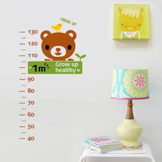 Bear Height Measure Kids Room Nursery Wall Stickers  