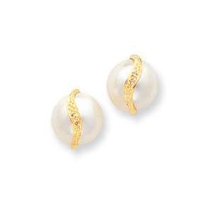   Cultured Mabe Pearl and Diamond Earrings West Coast Jewelry Jewelry