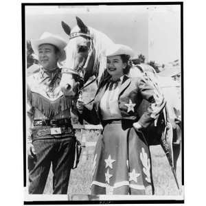  Roy Rogers, wife Dale Evans,horse Trigger, 1958