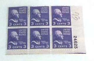 1938 Presidential Series Plate Blocks 3c 8c 9c 10c Mint  