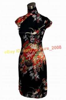 Mini Flower Cheongsam Evening Dress Black WMD 154  