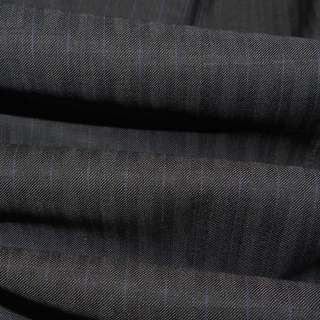 Gray Pinstripe   2 Button Suit with Peak Lapels, Functional 