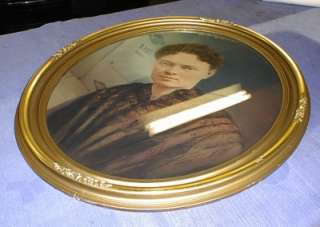 1800s Victorian 23x19 Oval Gold Gilt Wood Picture Frame BEAUTIFUL 