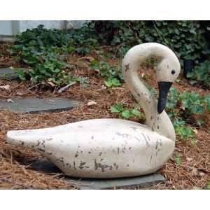  Water Fowl 22 in. Emerald Isle Swan in Vintage Blanc 