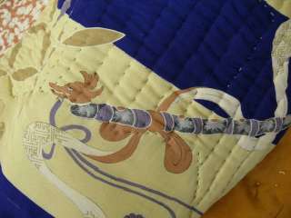RARE Antique Reversible Patchwork Cloth w/Kaguya A550  
