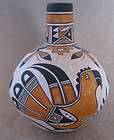 Acoma Pottery Small Jug with Parrot and Lizard Design by Westly Begay
