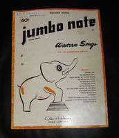 VINTAGE 1952 JUMBO NOTE WESTERN SONGS SHEET MUSIC BOOK  