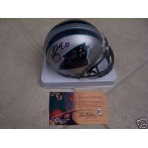 DeShaun Foster Autographed Mini Helmet   Carolina Panthers:  