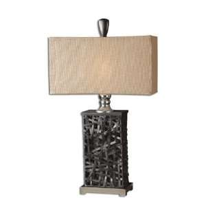  Alita Antique Woven Nickel Table Lamp: Home Improvement