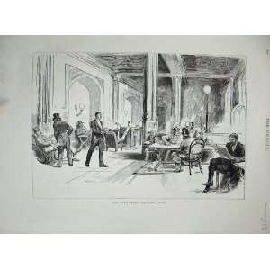  1889 Strangers Smoking Room Men Tables Newspapers