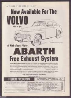 1960 Volvo P 544 Sedan Art Abarth Exhaust System Ad  