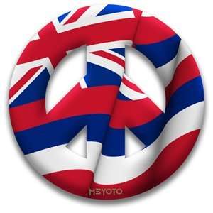 Peace Symbol Magnet of Hawaii Flag