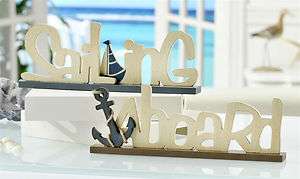 Nautical Painted Wooden Aboard & Sailing Signs set  
