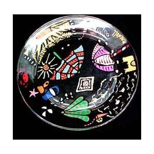 Beach Party Design   Hand Painted   Glass Dinner/Display Plate   10 