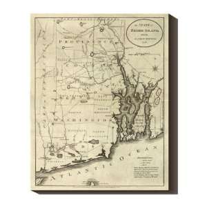  Canvas Wrapped State of Rhode Island 1796: Everything Else