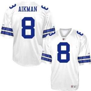   Cowboys #8 Troy Aikman Legends White Replica Jersey: Sports & Outdoors