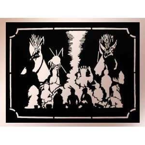  Pow Wow Native American Scene Metal Art: Home & Kitchen